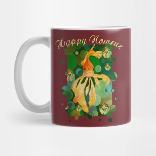 Happy Nowruz Cat New Year Goldfish In Green Sea Mug